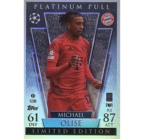 Topps Champions League EXTRA Match Attax 2024-2025 / PL 3 MICHAEL OLISE / PLATINIUM PULL