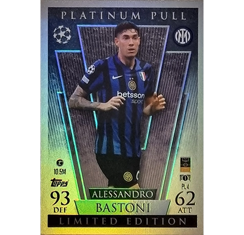 Topps Champions League EXTRA Match Attax 2024-2025 / PL 4 ALESSANDRO BASTONI / PLATINIUM PULL