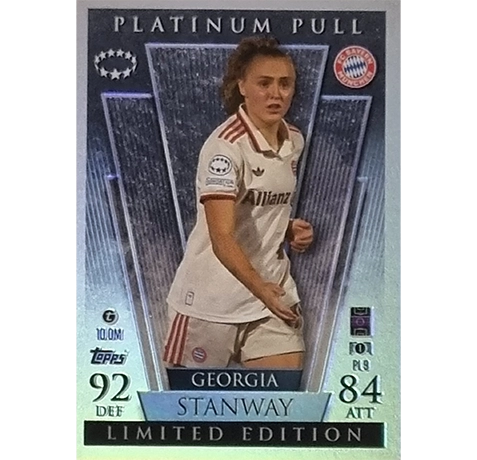 Topps Champions League EXTRA Match Attax 2024-2025 / PL 9 GEORGIA STANWAY / PLATINIUM PULL