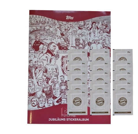 Topps 125 Jahre FC Bayern München Sticker / Sammelalbum inkl 15x Stickertüten