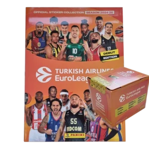 Panini Turkish Airlines EuroLeague Sticker 2024-25 / Sammelalbum inkl 1x Display je 36x Stickertüten