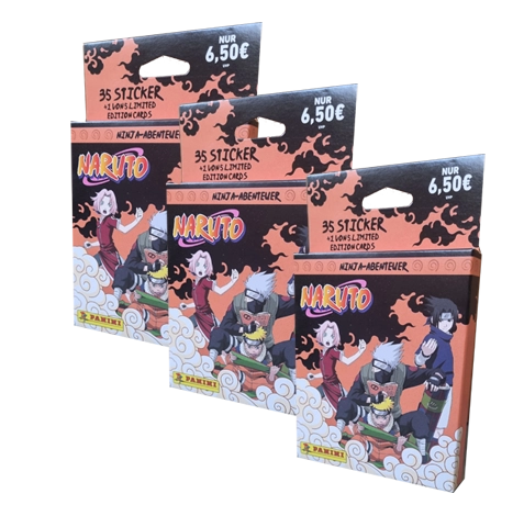 Panini Naruto Classic Sticker Ninja Academy / 3x Eco Blister Pack je 5x Stickertüten inkl 1x Limited Edition