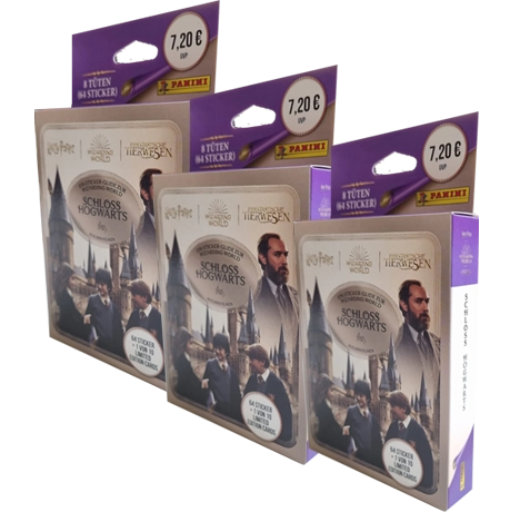 Panini Harry Potter Sticker Guide 3 Schloss Hogwarts / 3x Eco Blister Pack je 8x Stickertüten