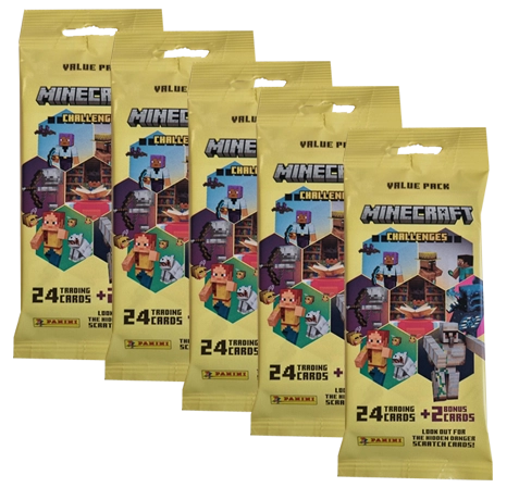 Panini Minecraft Trading Cards Serie 4 Challenges / 5x Fat Pack Value Pack (Deutsche Version)