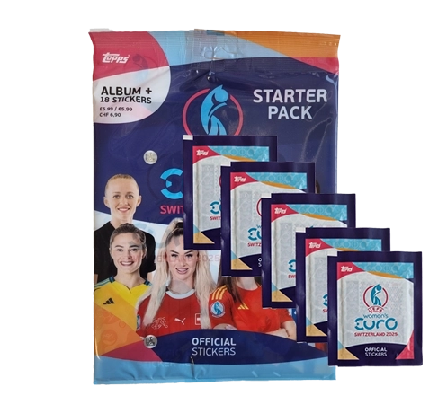 Topps UEFA Women EURO 2025 Sticker / 1x Starterpack + 5x Stickertüten
