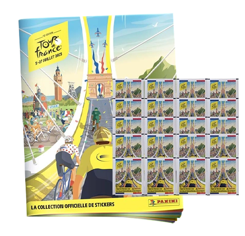 Panini Tour de France 2025 Sticker | 1x Stickeralbum + 20x Stickertüten