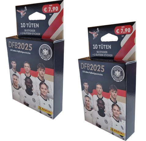 Panini 125 Jahre DFB Fussball Sticker | 2x Eco Blister Pack groß