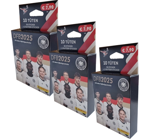 Panini 125 Jahre DFB Fussball Sticker | 3x Eco Blister Pack groß