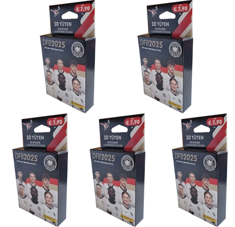 Panini 125 Jahre DFB Fussball Sticker | 5x Eco Blister Pack groß