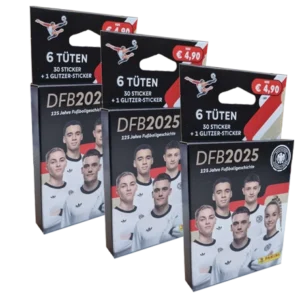 Panini 125 Jahre DFB Fussball Sticker | 3x Eco Blister Pack klein