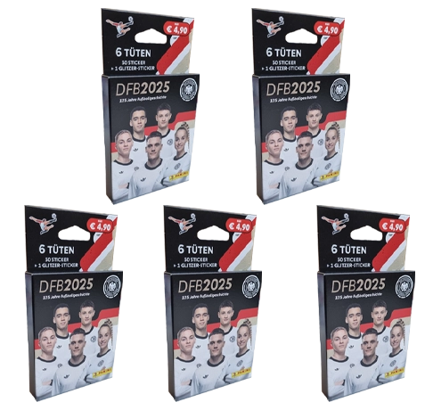 Panini 125 Jahre DFB Fussball Sticker | 5x Eco Blister Pack klein