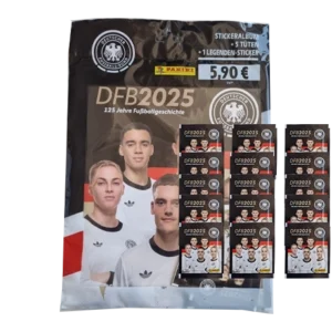 Panini 125 Jahre DFB Fussball Sticker | 1x Starterpack + 15x Stickertüten