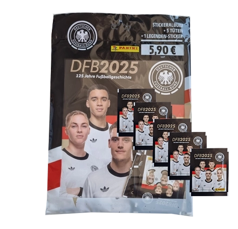 Panini 125 Jahre DFB Fussball Sticker | 1x Starterpack + 5x Stickertüten
