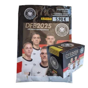 Panini 125 Jahre DFB Fussball Sticker | 1x Starterpack + 1x Display je 36x Stickertüten