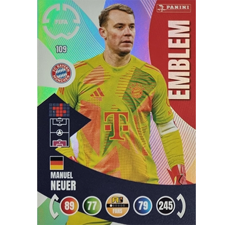 Panini FIFA Club WM Trading Cards 2025 | Nr. 109 MANUEL NEUER | EMBLEM