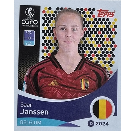 Topps UEFA Women EURO 2025 Sticker | Nr 128 Saar Janssen