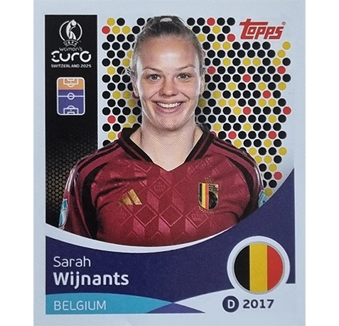 Topps UEFA Women EURO 2025 Sticker | Nr 140 Sarah Wijnants