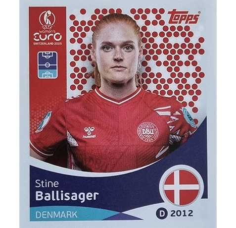 Topps UEFA Women EURO 2025 Sticker | Nr 212 Stine Ballisager