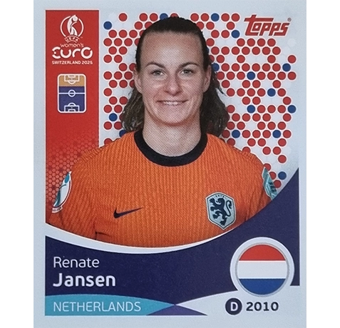Topps UEFA Women EURO 2025 Sticker | Nr 298 Renate Jansen