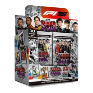 Topps Turbo Attax 2025 Display – 24 Boosterpacks mit 240 F1® Sammelkarten