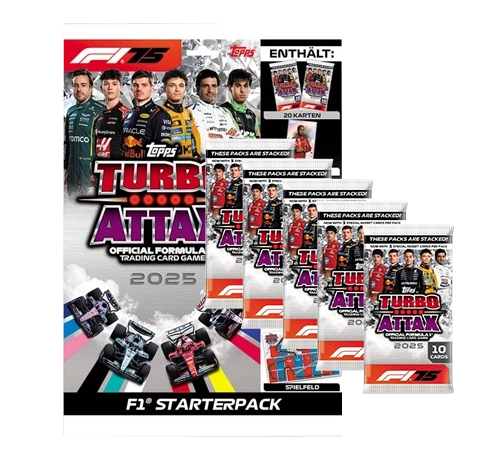 Topps Turbo Attax 2025 Bundle – Starter Pack + 5 Boosterpacks