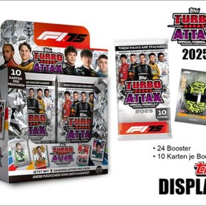 Topps Turbo Attax 2025 Display – 24 Boosterpacks mit 240 F1® Sammelkarten