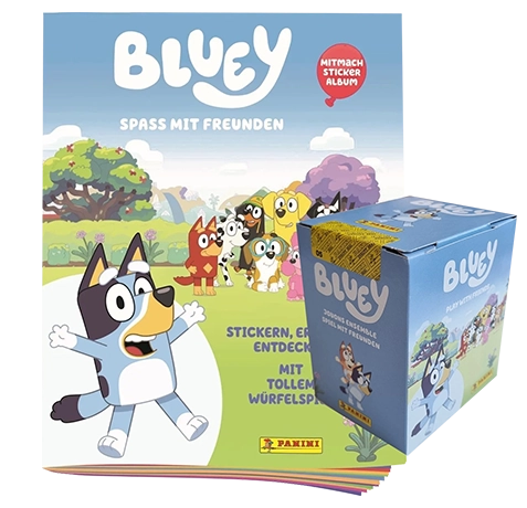 Panini Bluey Sticker Album + Display 2025 – Bundle mit Album & 36er Display