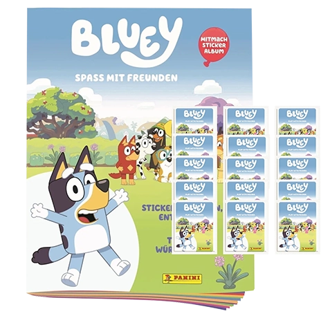 Panini Bluey Sticker Album + 15 Tüten – Sammel-Bundle 2025