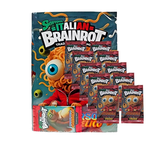 Panini Skifidol Italian Brainrot Trading Cards Bundle | Starterpack + 10 Booster (2025)