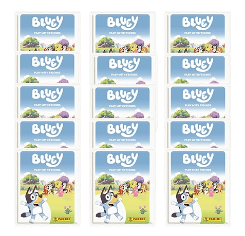 Panini Bluey Sticker 15 Tüten – Bundle 2025 mit 75 Stickern