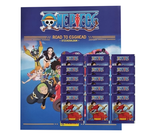 Panini One Piece Sticker Sparpaket Road to Egghead – Album + 15 Stickertüten