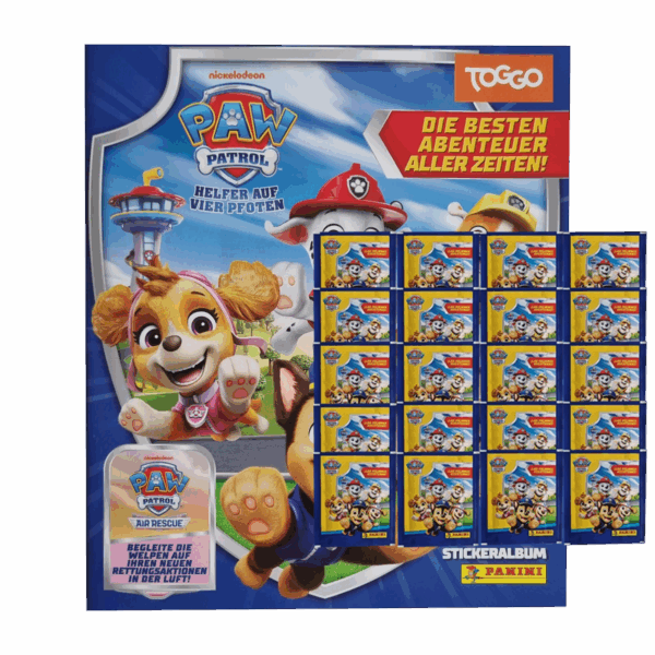 Panini Paw Patrol Sticker Serie 11 Air Rescue – Stickeralbum + 20x Stickertüten