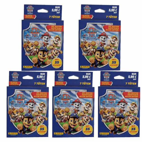 Panini Paw Patrol Sticker Blister – Air Rescue – 5×Blister (35 Stickertüten)