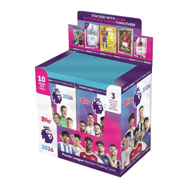 Topps Premier League Trading Cards 2025/26 Display | 28 Booster mit 280 Karten