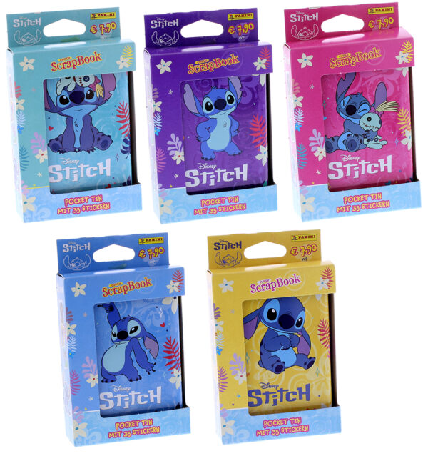 Panini Stitch Sticker Pocket Tin 2025 Set – alle 5 Designs | 175 Sticker