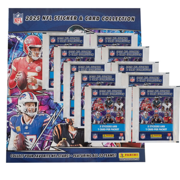 Panini NFL Sticker & Cards 2025 Bundle | Album + 10 Tüten