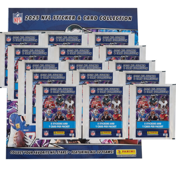 Panini NFL Sticker & Cards 2025 Bundle | Album + 15 Tüten