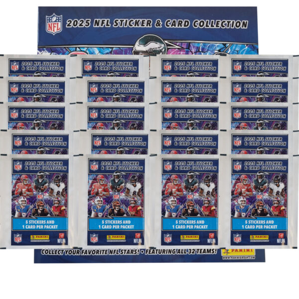 Panini NFL Sticker & Cards 2025 Bundle | Album + 20 Tüten