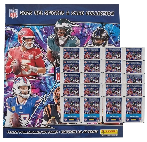Panini NFL Sticker & Cards 2025 Bundle | Album + 20 Tüten