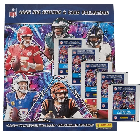 Panini NFL Sticker & Cards 2025 Bundle | Album + 5 Tüten