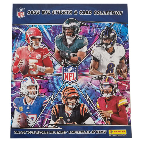 Panini NFL Sticker & Cards 2025 Album | 72 Seiten + Cardholder