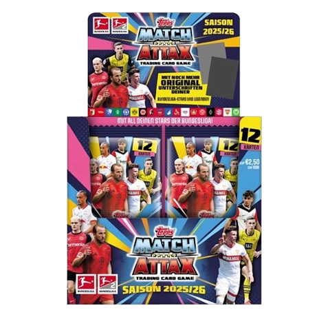 „Topps Match Attax Bundesliga 2025/26 Display mit 36 Boostern – Vorverkauf bei Sticker-und-co.de“