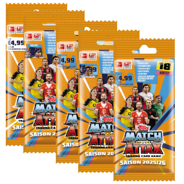 Topps Match Attax Bundesliga 2025/26 | 5x Power Pack Booster