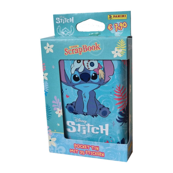 Panini Stitch Sticker Super ScrapBook | Pocket Tin Türkis | 7 Stickertüten | 35 Sticker