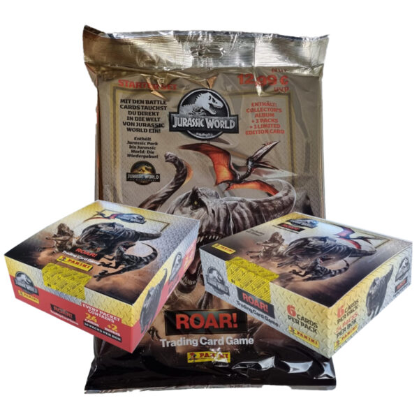 Panini Jurassic World ROAR! Mega Bundle – Starter + Display + Fat Pack | Sticker-und-co