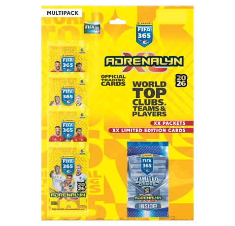 Panini FIFA 365 2026 Adrenalyn XL Multipack – 6 Booster + 1 Limited Edition