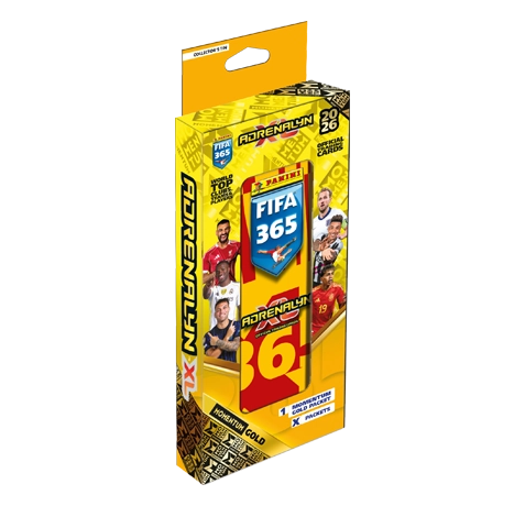 Panini FIFA 365 2026 Adrenalyn XL Pencil Tin – Momentum Oro + 2 Booster
