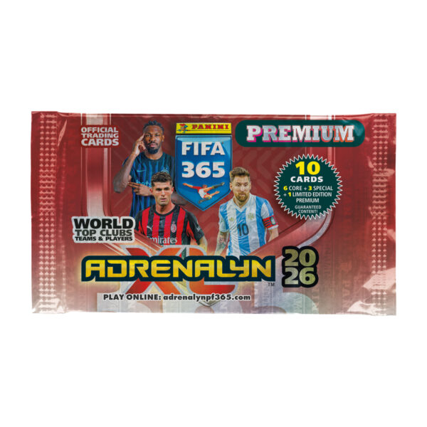 Panini FIFA 365 2026 Adrenalyn XL Premium Pack – 10 Karten (3 Specials + 1 Premium LE)