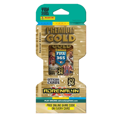 Panini FIFA 365 2026 Adrenalyn XL Premium Gold Pack – 4 Limited Editions