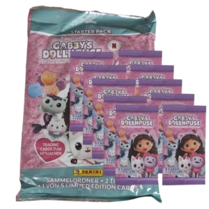 Panini Gabbys Dollhouse Trading Cards | Starterpack + 10 Booster (Bundle)